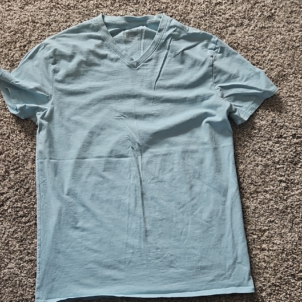 Light Blue V-Neck Men's Shirt